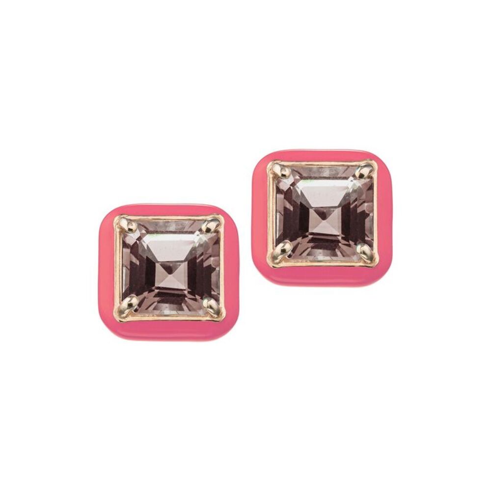 Bea Bongiasca Flower Funk 9K & Silver 4.38 Ct. Tw. Smocky Quartz Studs
